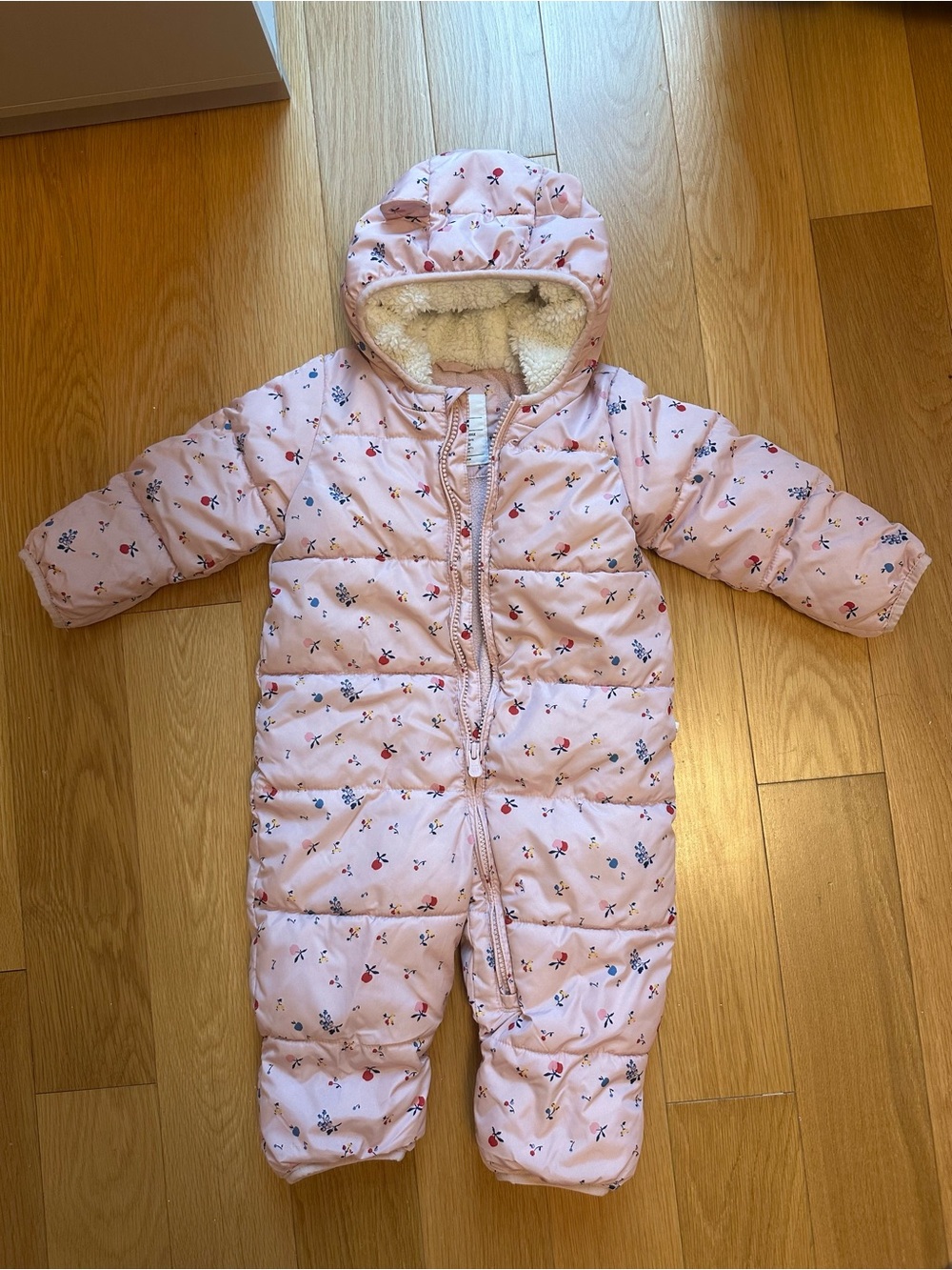 GAP Pink Floral Hooded Baby Sleep Sack One-Piece